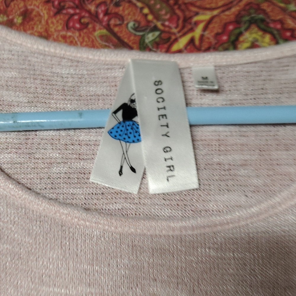 Society Girl Pink Knit Top